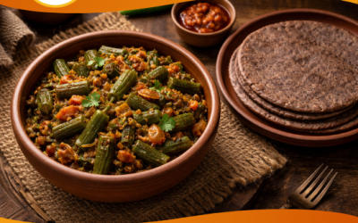 Bhindi Masala with Ragi Bhakri