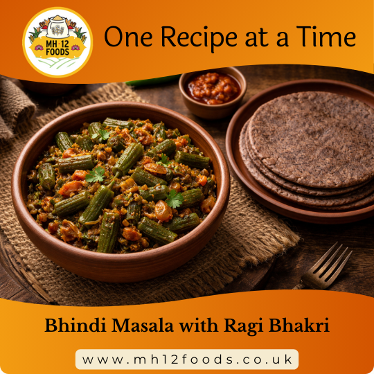 Bhindi Masala with Ragi Bhakri