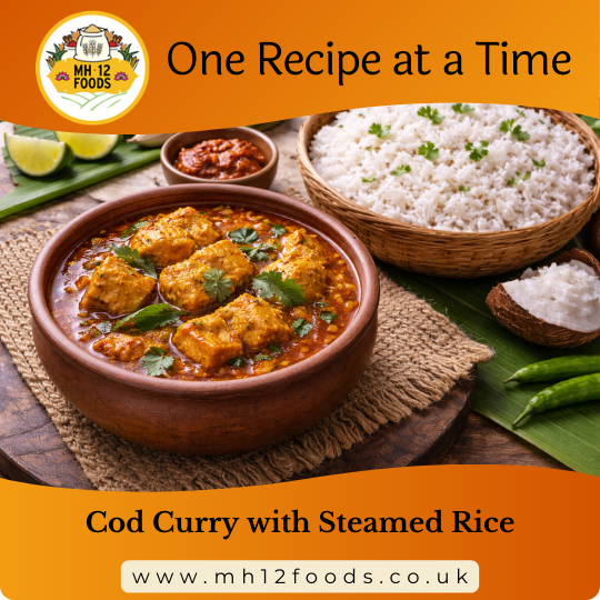 Cod Curry with Sona Masoori Rice