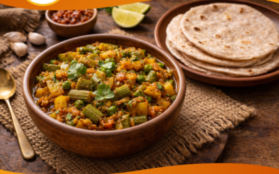 Dodka Bhaji with Phulkas