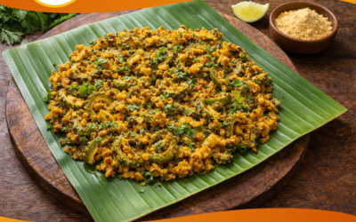 Karela Besan Bhaji with Chapati