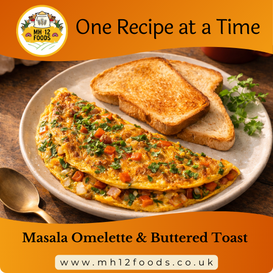 Masala Omelette with Toast