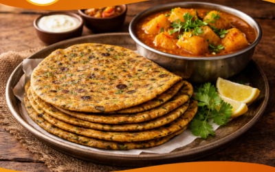 Methi Thepla with Aloo Rassa