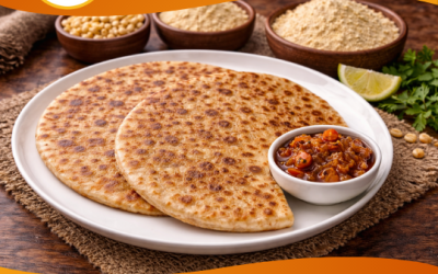 Sattu Paratha with Pickle