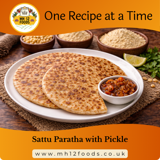 Sattu Paratha with Pickle